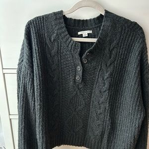 Dark gray cable knit sweater